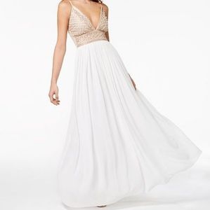 New! Ivory/nude beaded gown